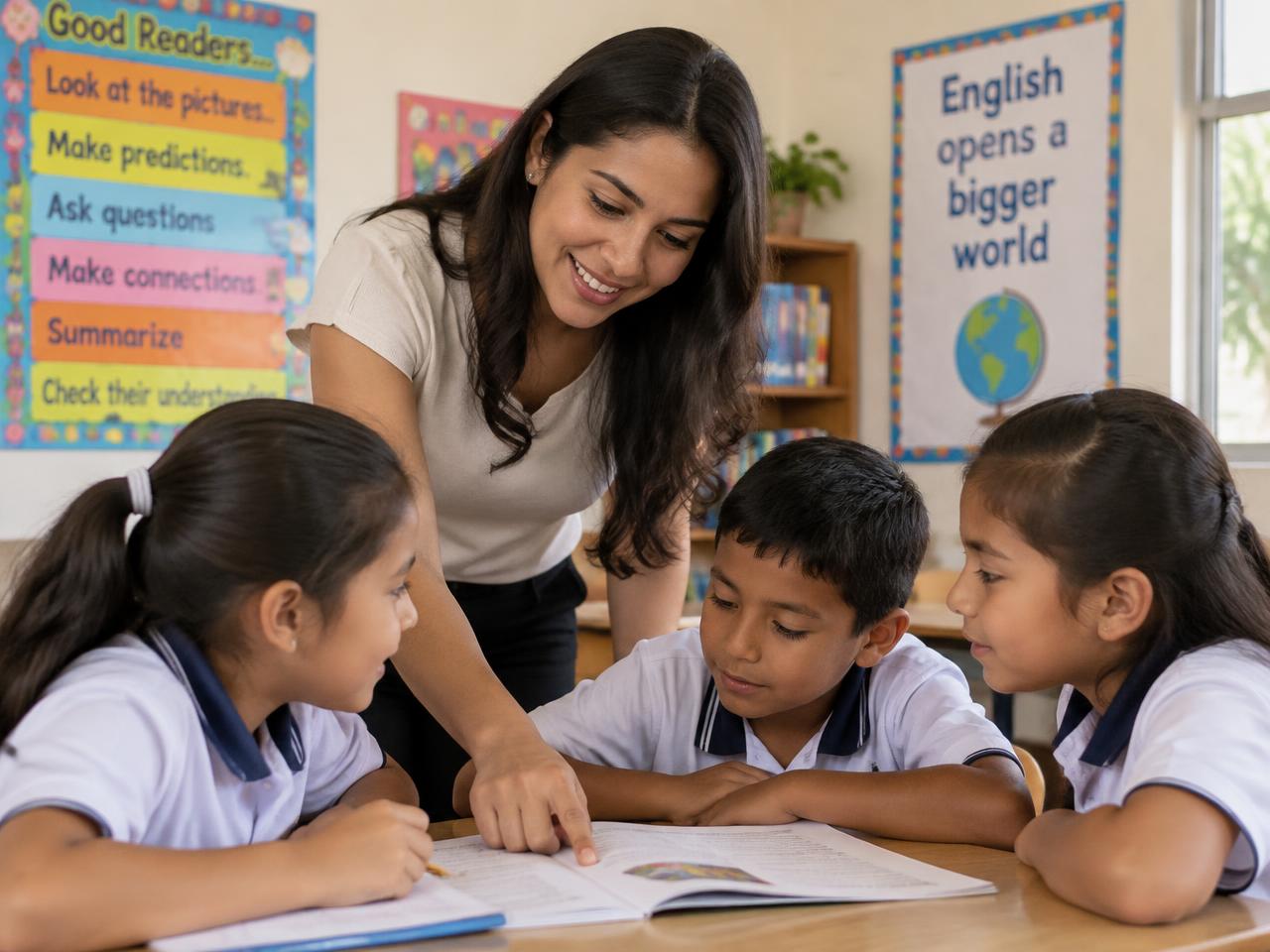 Clase de inglés con acompañamiento docente